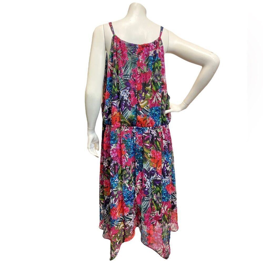 Lane Bryant Floral Tropical Sundress Sz 22/24 Vacation Cottagecore Beachy Dress - Picture 4 of 5